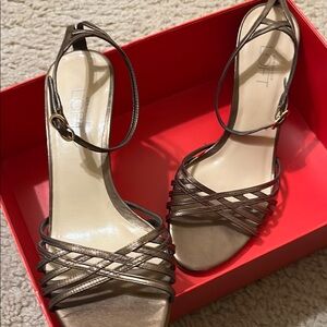 Ann Taylor LOFT Golden Light Brown Heels with Intricate Straps